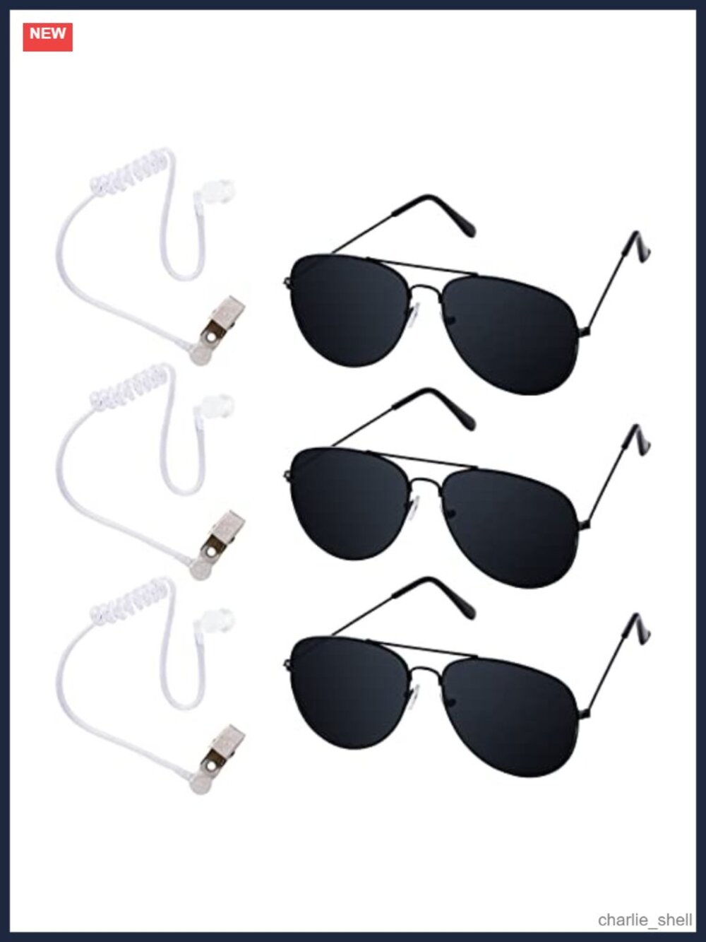 Cosplay Accessory Set Sunglasses and Earpieces with Earpiece Earplugs for